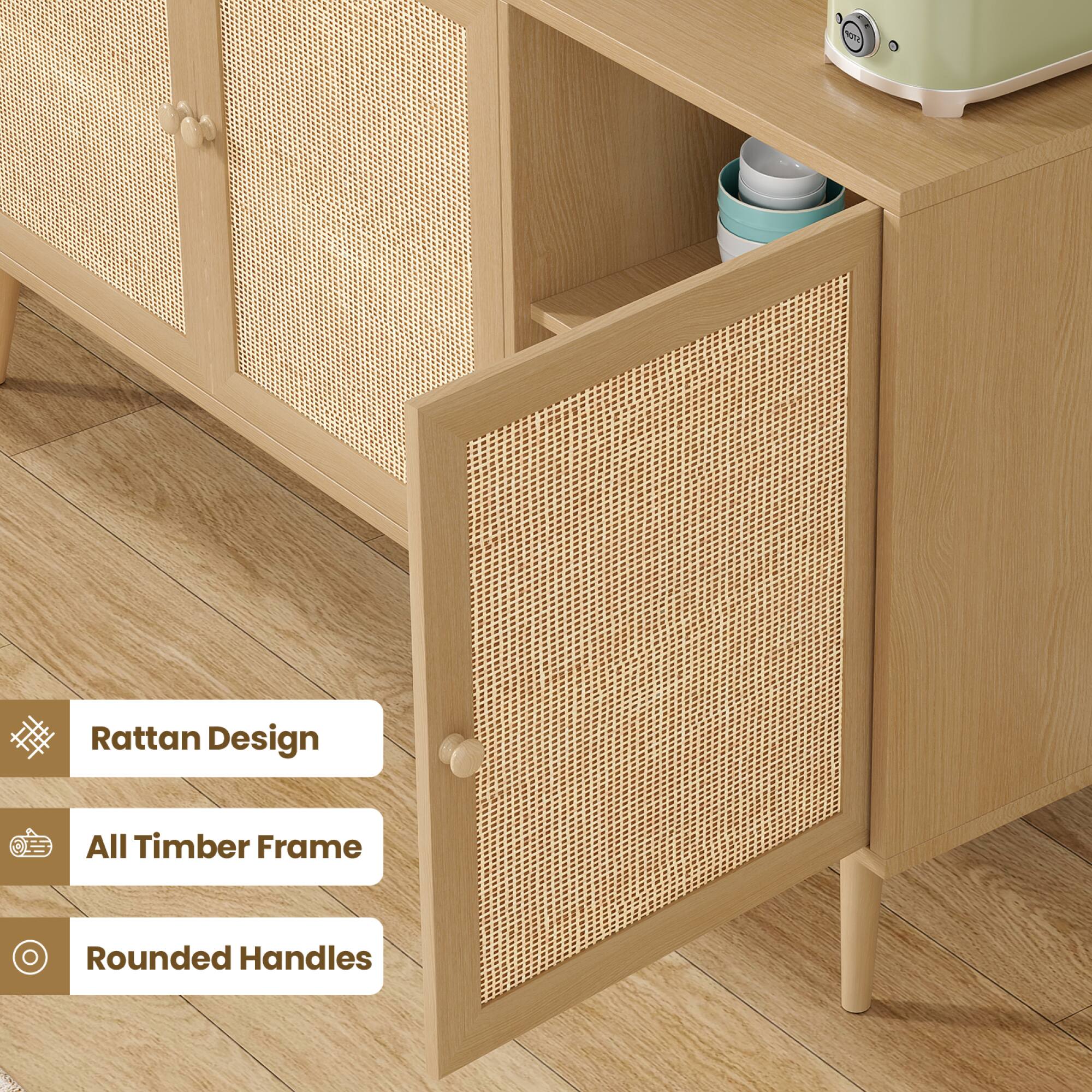 Rattan Design  
All Timber Frame  
Rounded Handles