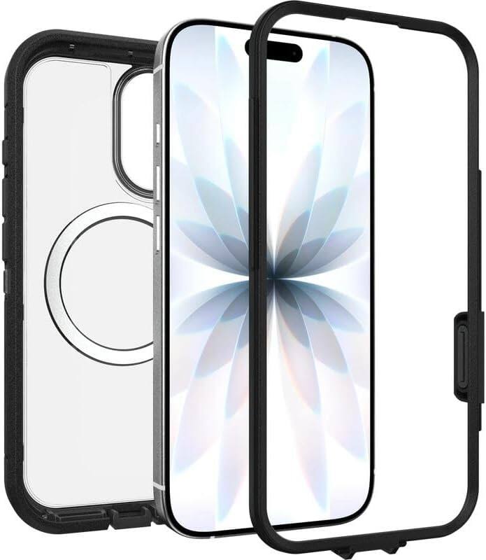Alt View 2. OtterBox - OtterBox iPhone 17 (Only) Bundle: Defender Series XT Case & Screen Protector - Snaps on MagSafe - Rugged & Durable - Dark Side (Clear/Black).