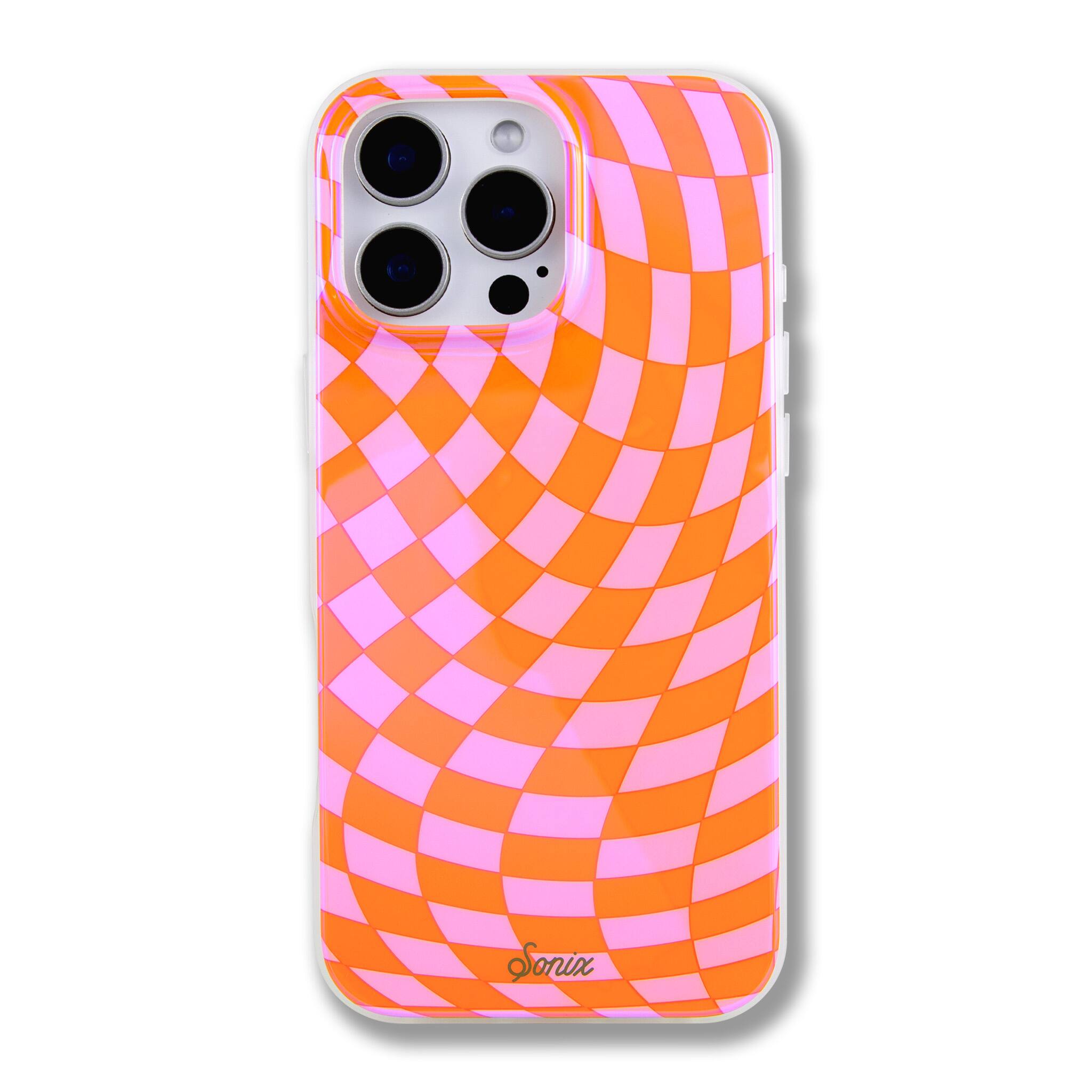 Front. Sonix - iPhone 16 Pro Max Case Checkmate Pink & Orange - Pink.