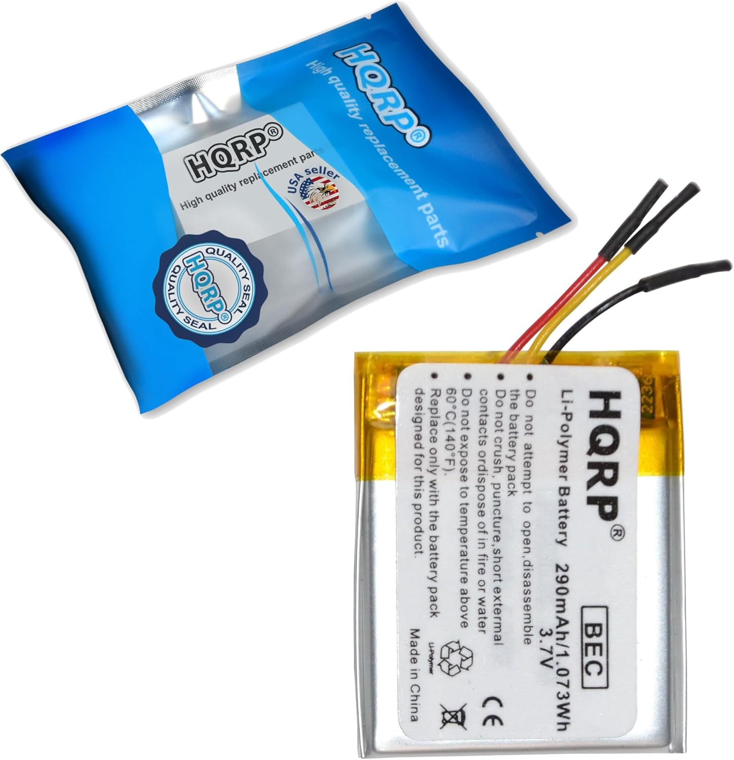 HQRP Battery for Sandisk Sansa Clip+ / Clip Plus 4GB 8GB MP3