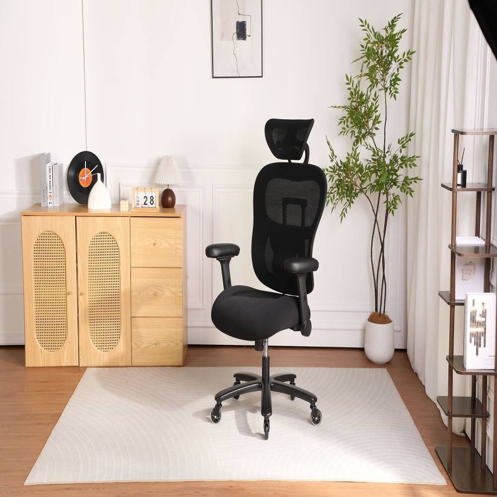 Left. Loheer - Loheer Big and Tall Office Chair 500lbs Heavy Duty Ergonomic Mesh Desk Chair with Adaptive Lumbar Support - Grey.