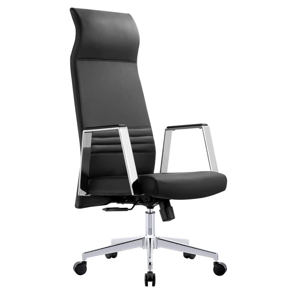 Front. LeisureMod - Adorit Office Chair Ergonomic Mid-Back Mesh Computer Chair with Swivel & Tilt Comfortable Desk Chair - Black.