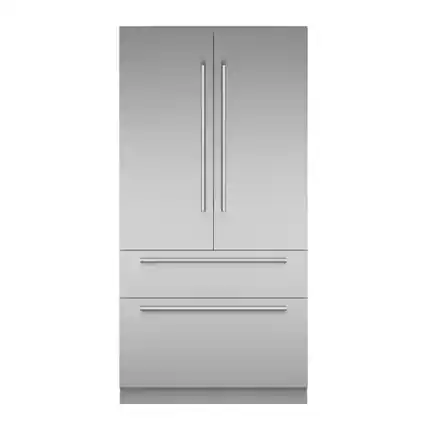 Front. Thermador - Freedom Collection 42 in Wide 23.1 Cu. Ft. Smart Built-in French Door Bottom Freezer Refrigerator - Stainless Steel.