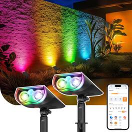Linkind - Smart Solar Spotlights Outdoor SL5, APP/Voice Control, IP65 Waterproof, 2 Pack - Multicolor