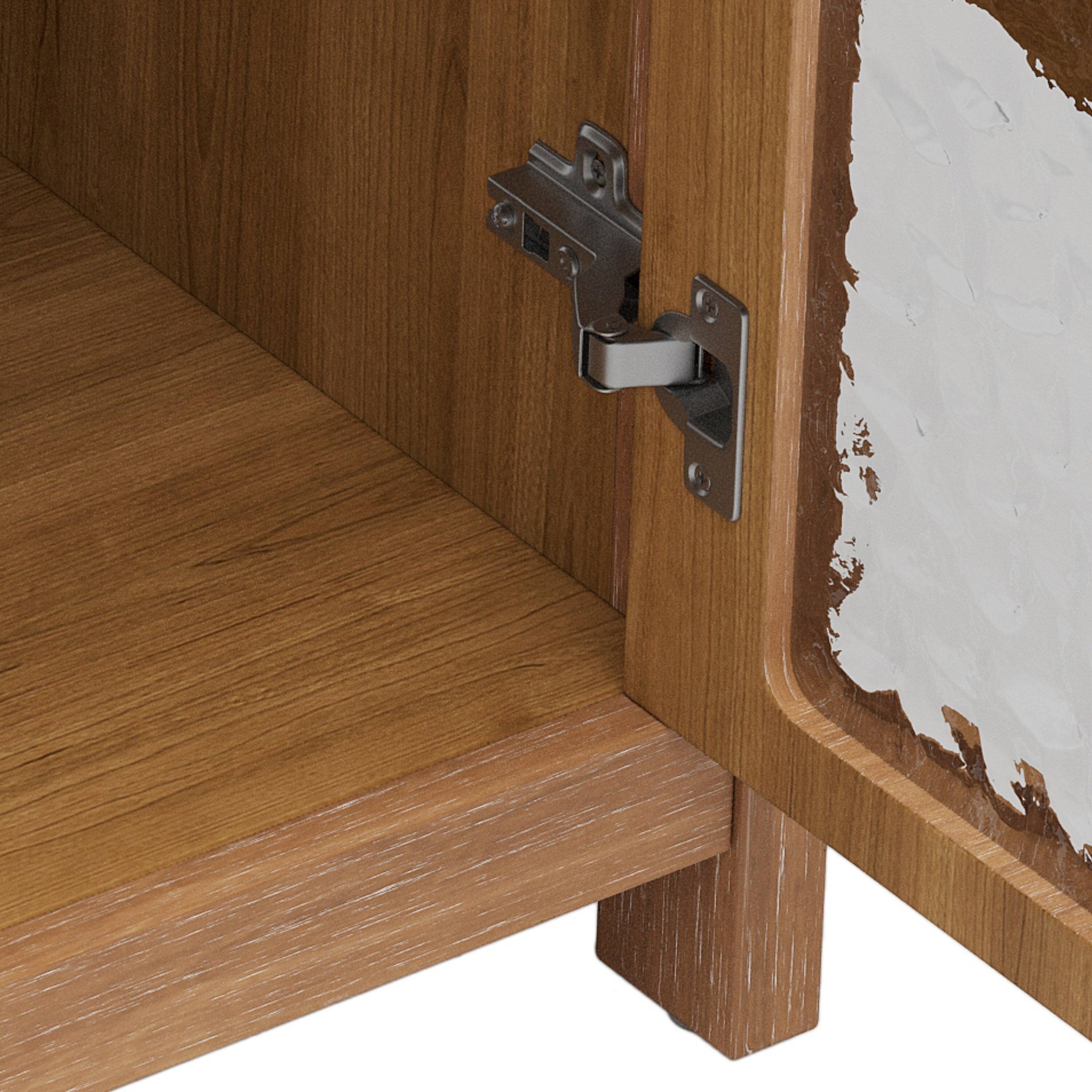 Alt View 5. Boyel Living - 31 Inch Farmhouse Bathroom Vanity with Ceramic Sink Rustic Cabinet Bronze Pulls Soft Close Antique Natural - AntiqueNatural.