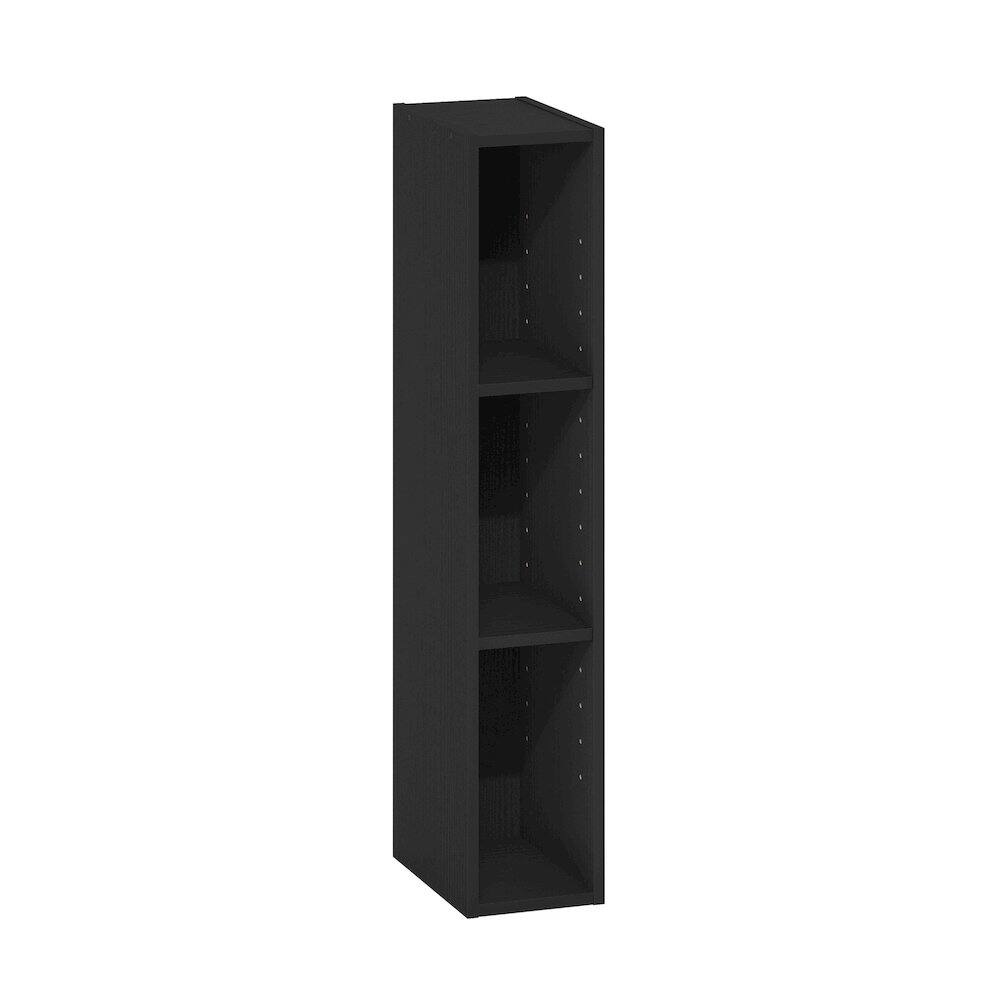 Back. Furinno - FULDA Book Shelf, 3-Tier Narrow Storage Cabinet, Bookcase with 6-In Width Storage Shelf, 9.3 x 5.9 x 31.5 - Blackwood.