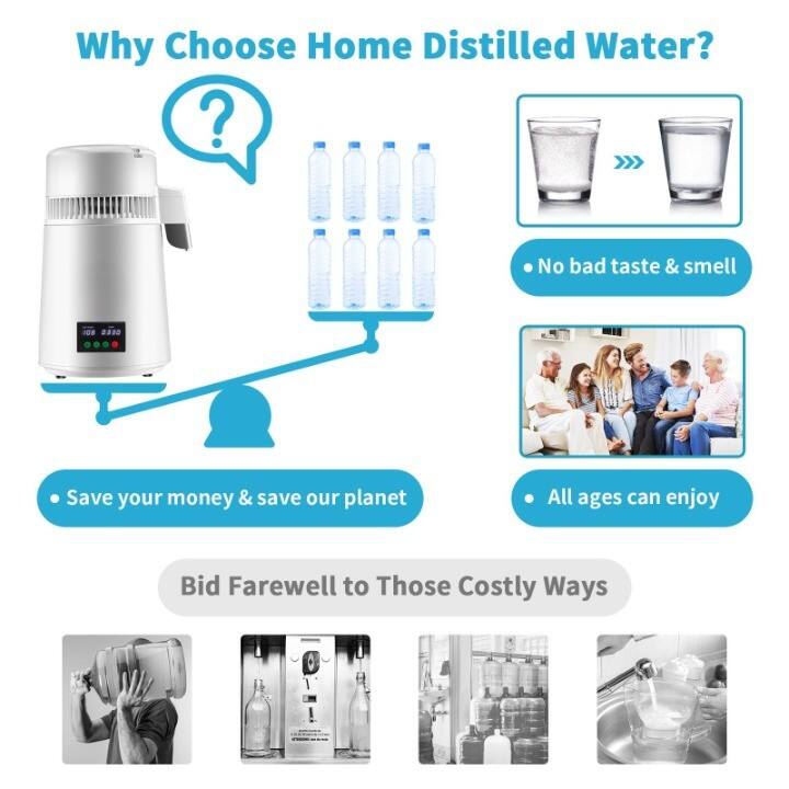Why Choose Home Distilled Water?

- No bad taste & smell
- Save your money & save our planet
- All ages can enjoy

Bid Farewell to Those Costly Ways