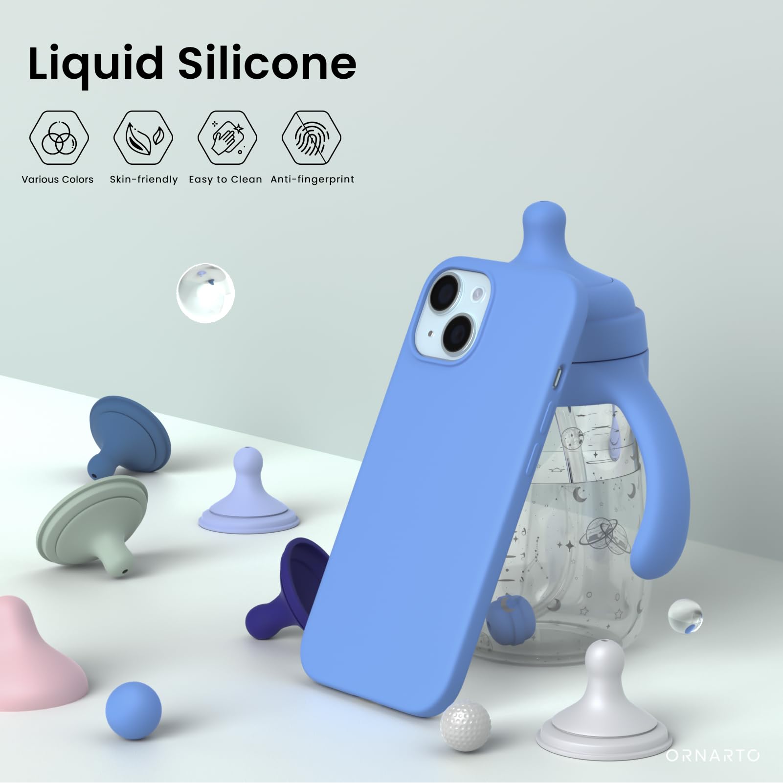 Liquid Silicone, Various Colors, Skin-friendly, Easy to Clean, Anti-fingerprint, ORNARTO