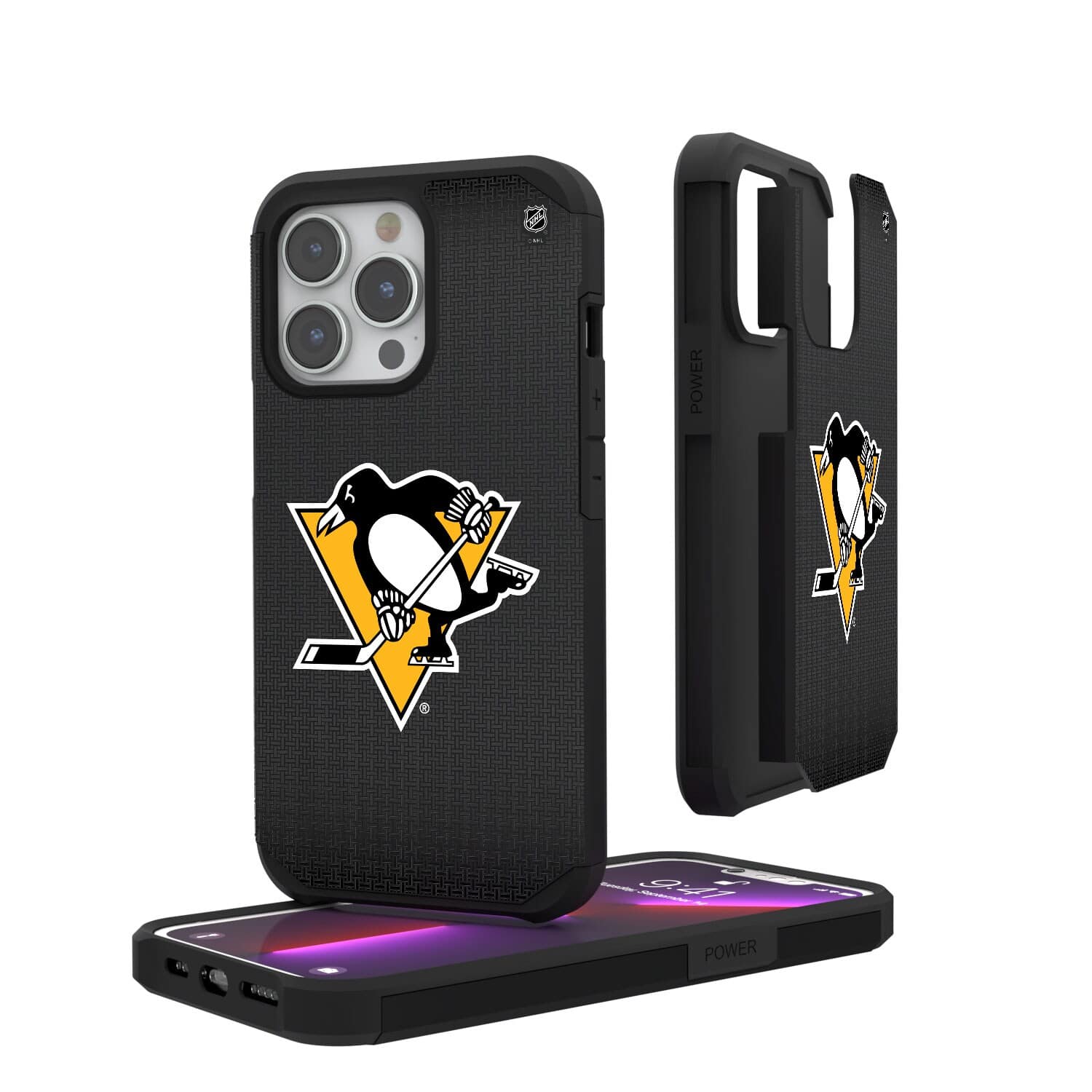 Keyscaper - NHL - Pittsburgh Penguins Linen Logo iPhone Rugged Case - 15 Pro Max - Black price history on PriceWatchPro