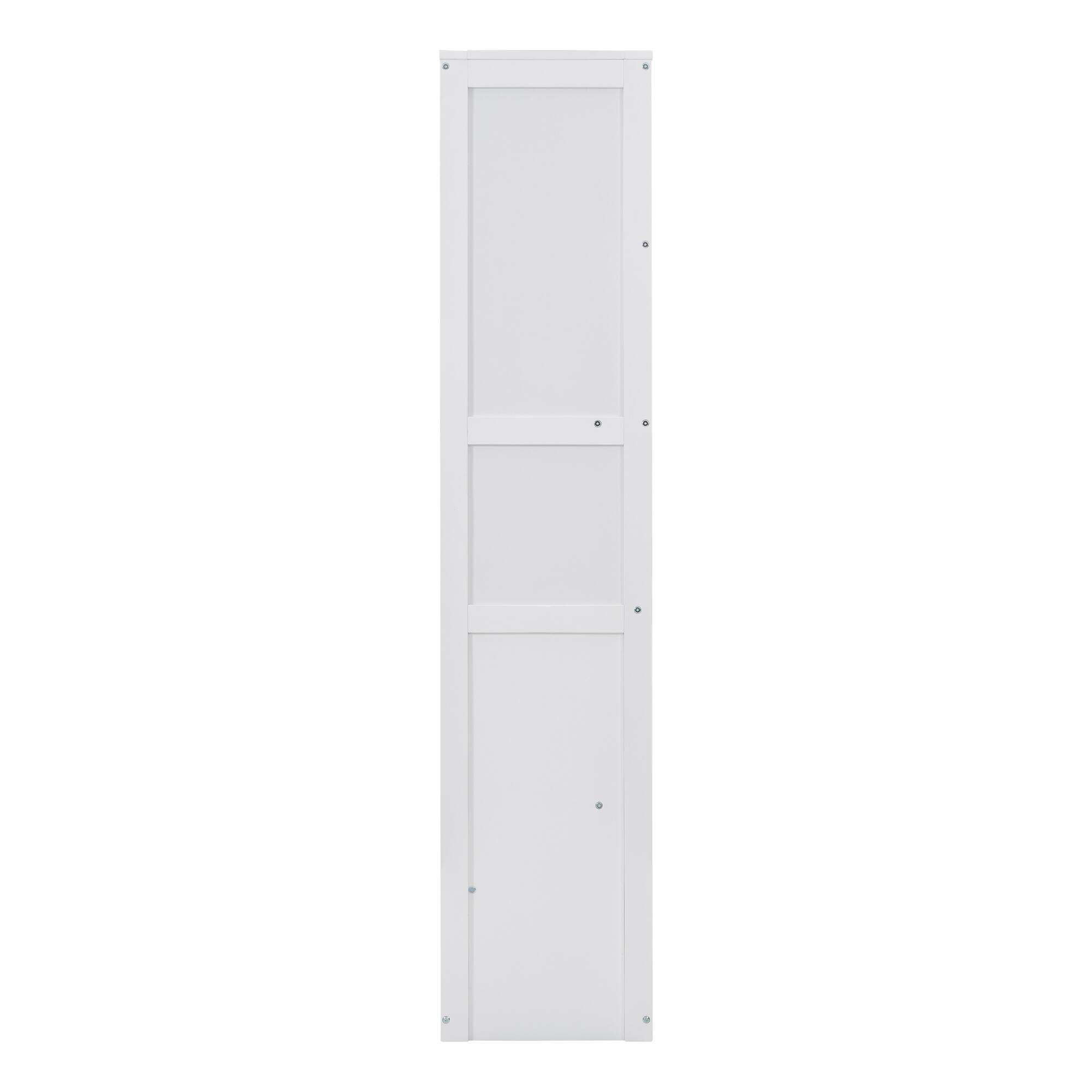 Alt View 7. Tiramisubest - Full Size White Solid Wood+MDF Murphy Bed with Shelves, 85x61x84 inches, Space-Saving - White.