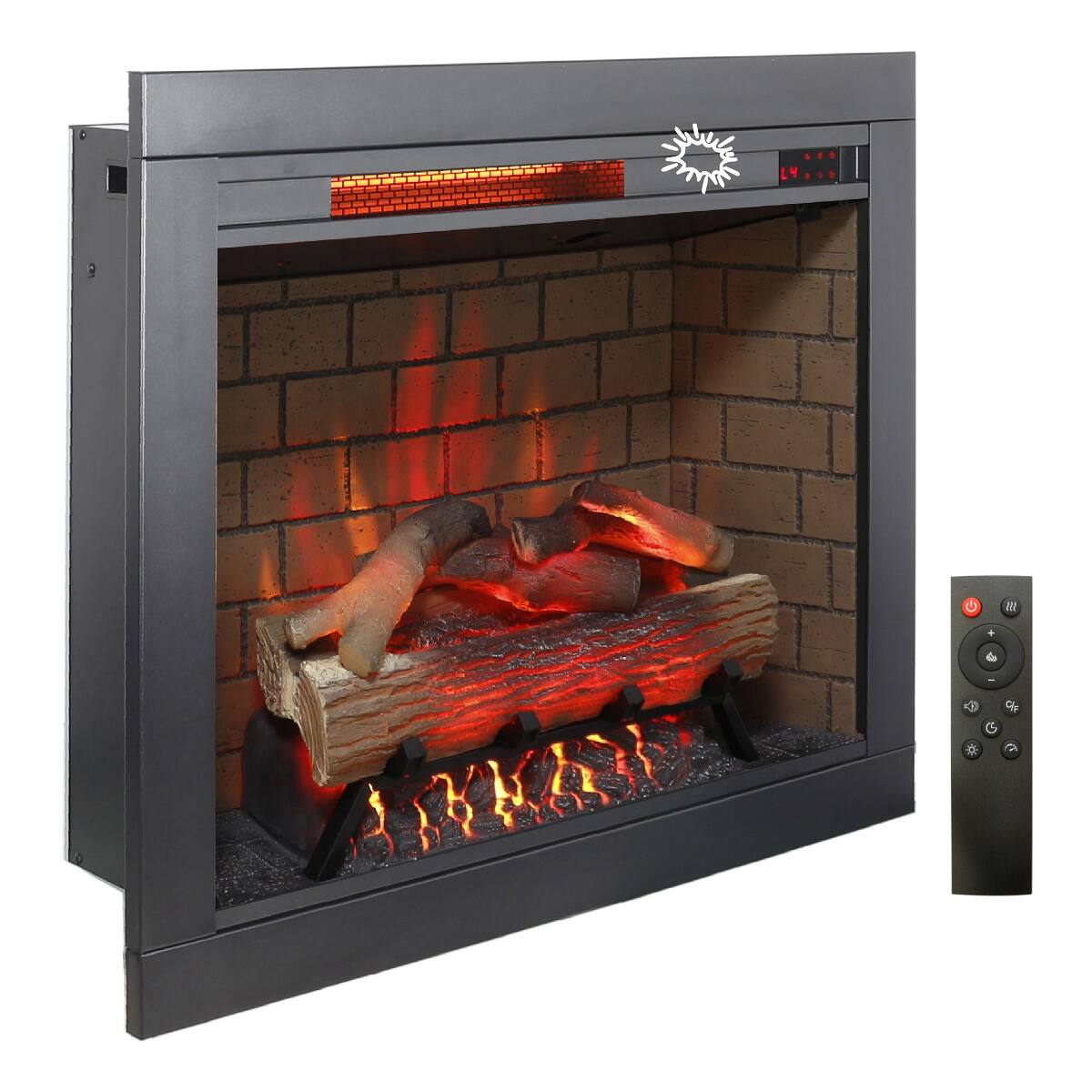 Loheer 28 inch electric fireplace insert with Removable Trim Kit, Touch ...