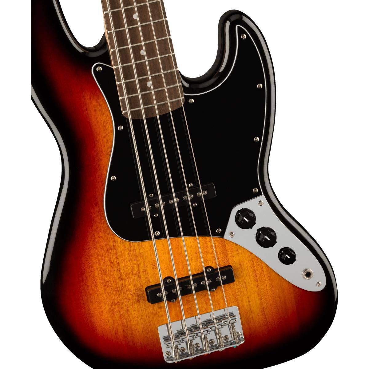 Alt View 2. Squier - Squier Affinity Series Jazz Bass V 5-String Electric Guitar, Laurel Fingerboard, 3-Color Sunburst.