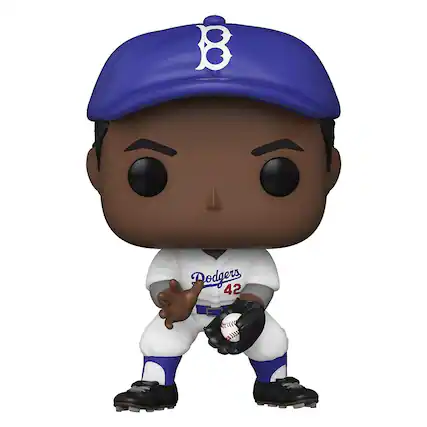 Front. Funko - MLB LA Dodgers Jackie Robinson Funko POP Icons - Blue.