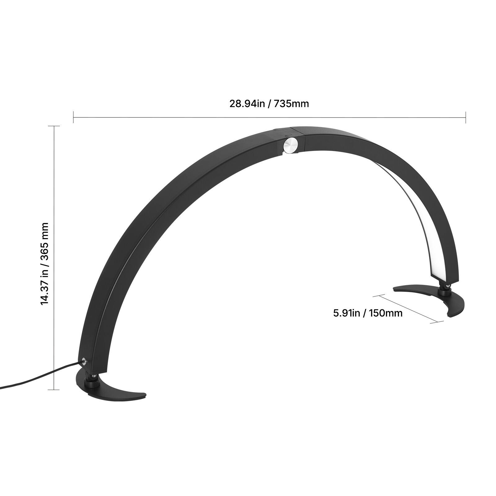 28.94in / 735mm  
14.37in / 365mm  
5.91in / 150mm