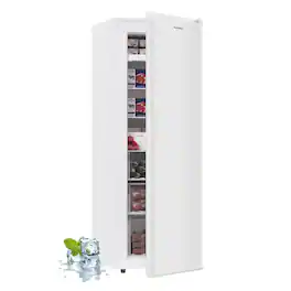 BANGSON - 7.0 Cu.ft Upright Freezer, Convertible Freezer/Refrigerator, for Kitchen Garage Office Apartment - White