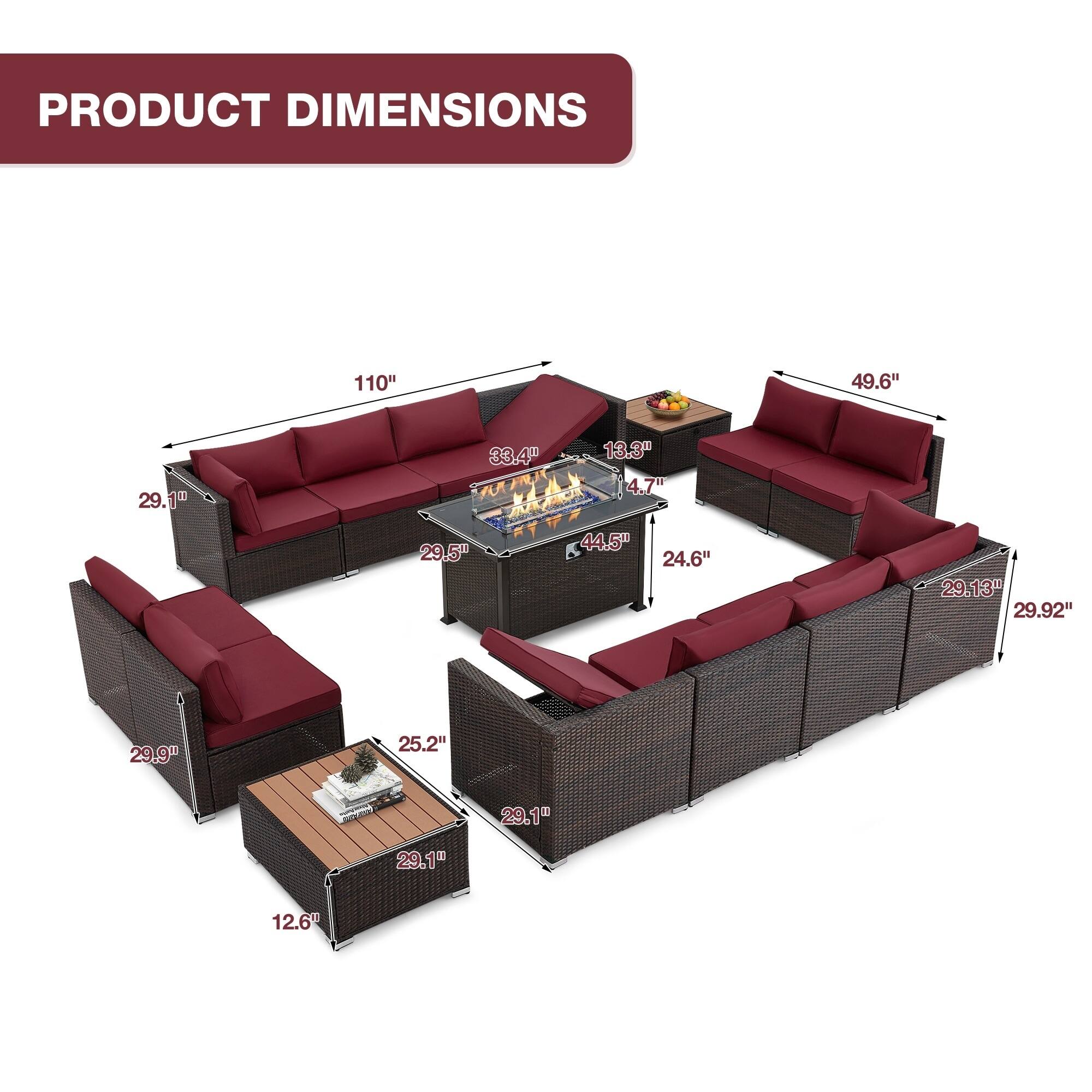 PRODUCT DIMENSIONS

- 110"
- 49.6"
- 29.1"
- 33.4"
- 13.3"
- 4.7"
- 44.5"
- 29.5"
- 24.6"
- 29.13"
- 29.92"
- 29.9"
- 25.2"
- 12.6"