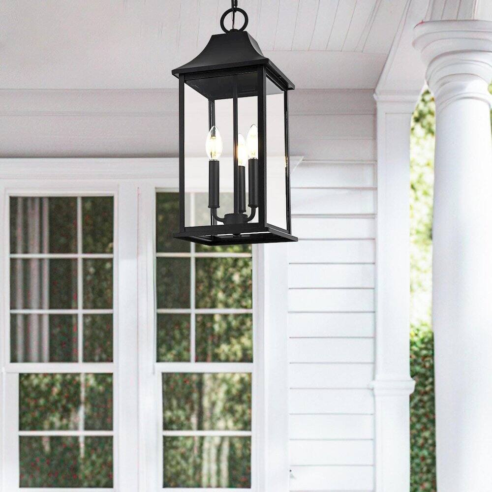 Alt View 5. Elegant Lighting - Shepard 8 x 20.5 inch Outdoor Pendant in Black - Black.