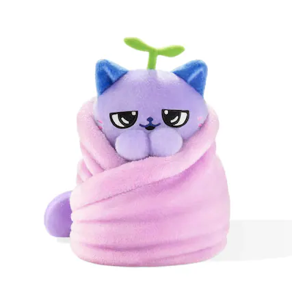 Front. Uncute - Purritos 7 Inch Plush Cat in Blanket | Beans - Multi-Color.