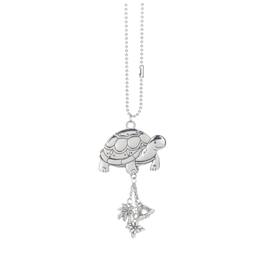 Ganz - Turtle Zinc Metal Car Charm with Chain - Silver