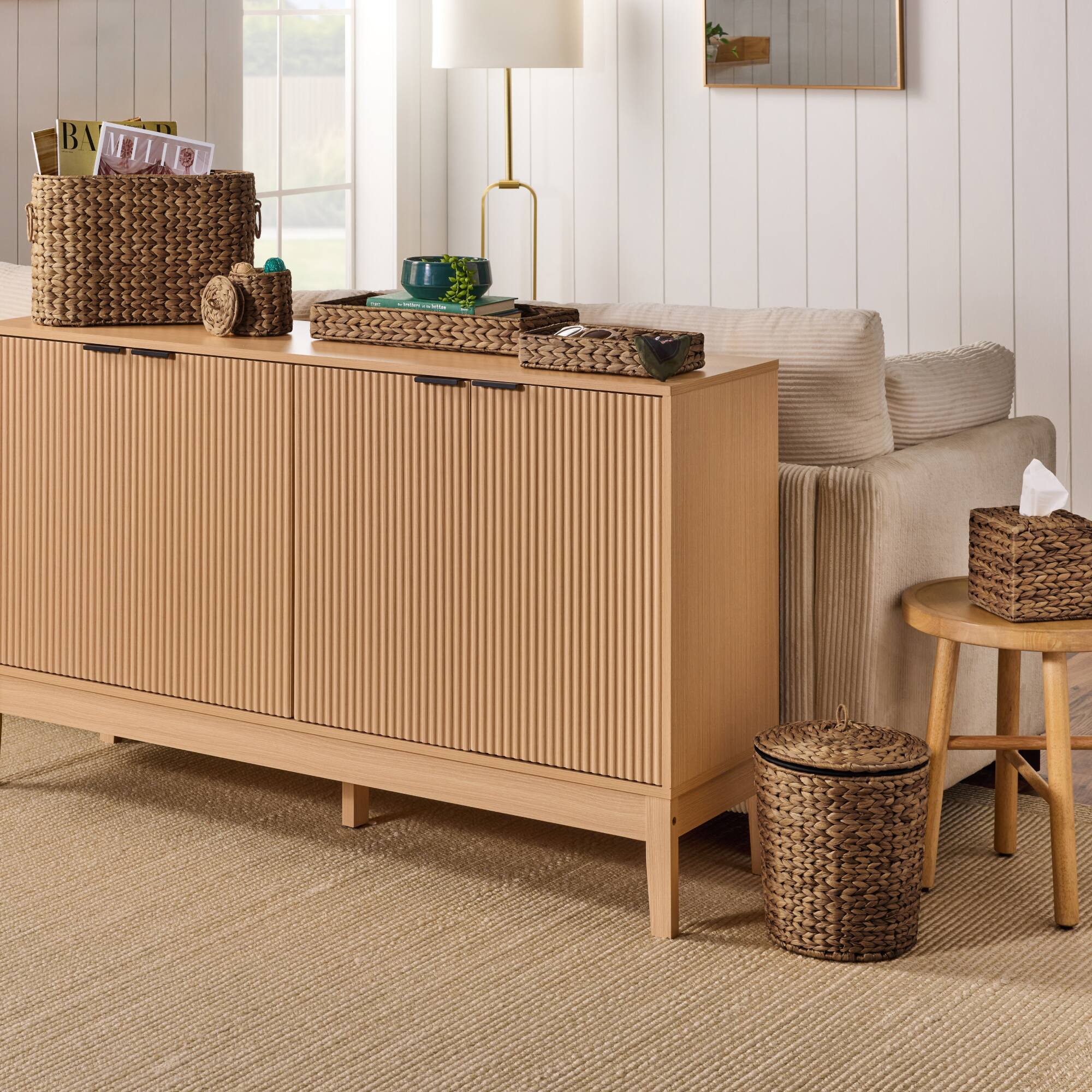 Alt View 5. Best Choice Products - Best Choice Products 6-Pc Water Hyacinth Bathroom Storage Set - Chestnut - Chestnut.