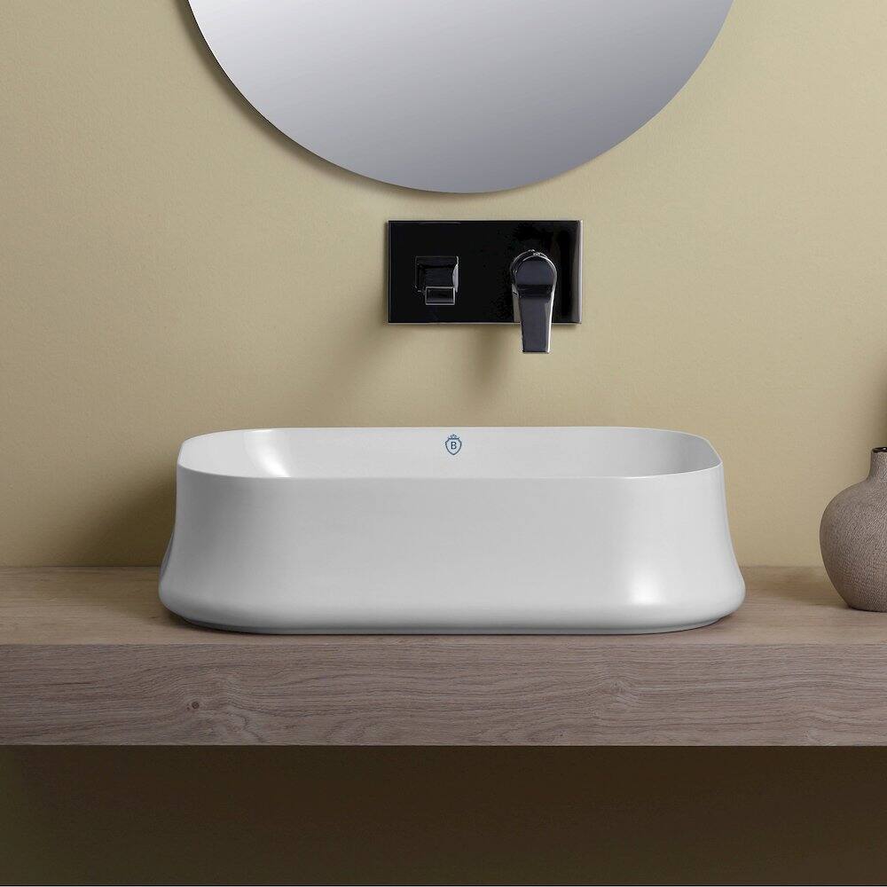 Back. Whitehaus - Britannia Rectangular Above Mount Basin - White.