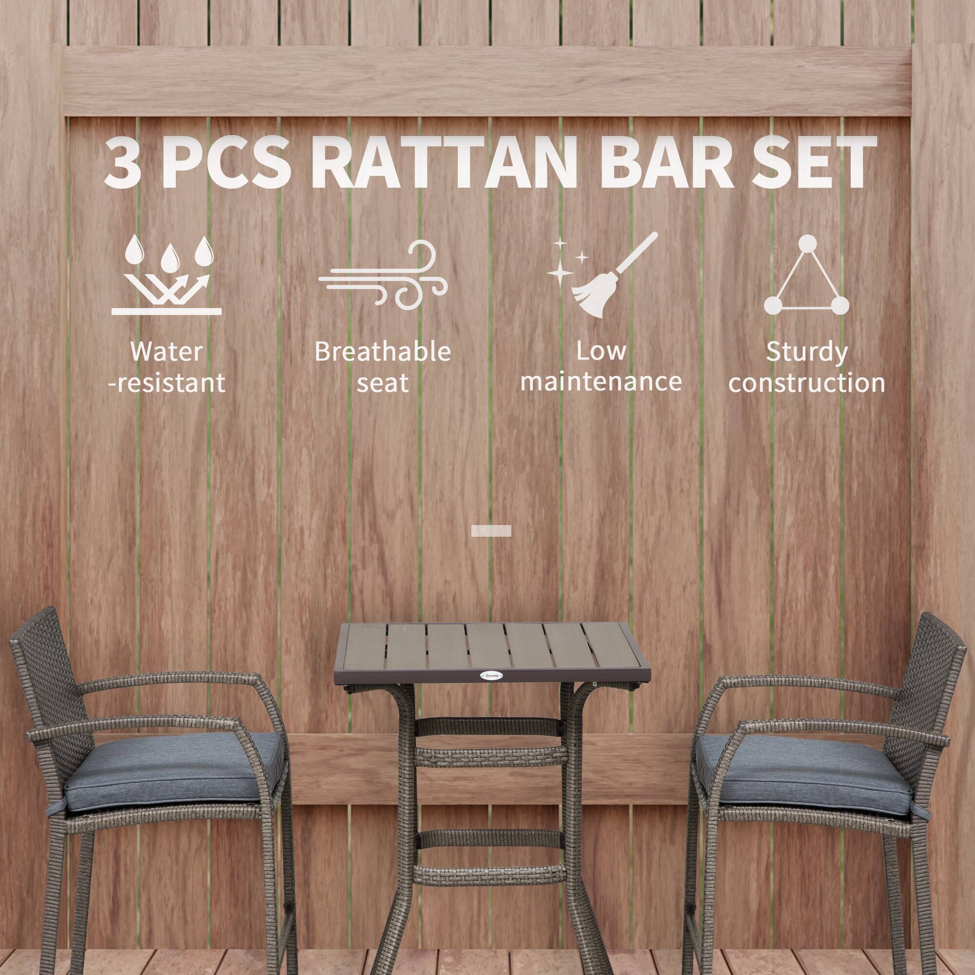 3 PCS RATTAN BAR SET
Water-resistant
Breathable seat
Low maintenance
Sturdy construction