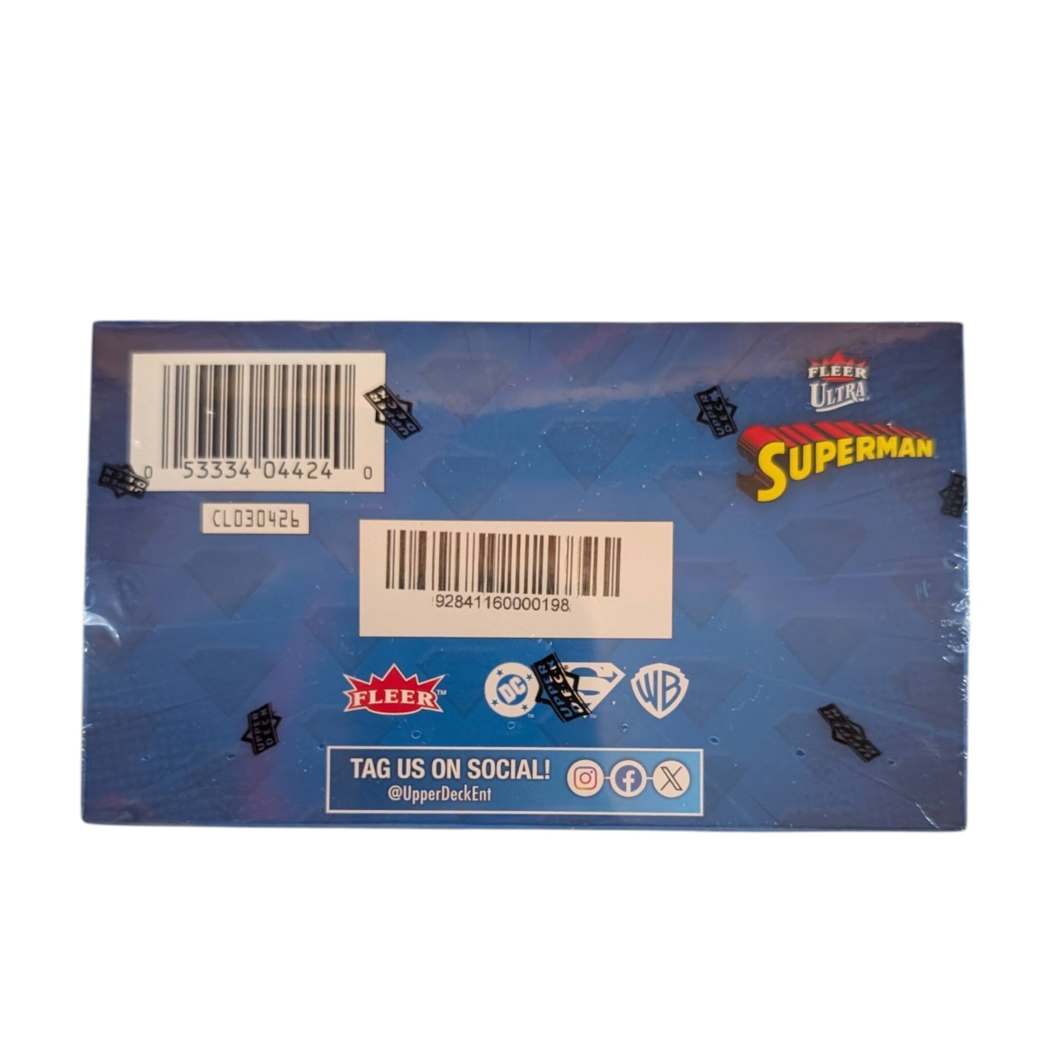 53334 04424 CL030426 0 FLEER ULTRA SUPERMAN 92841160000198 - FLEER DC UP WB TAG US ON SOCIAL! @UpperDeckEnt