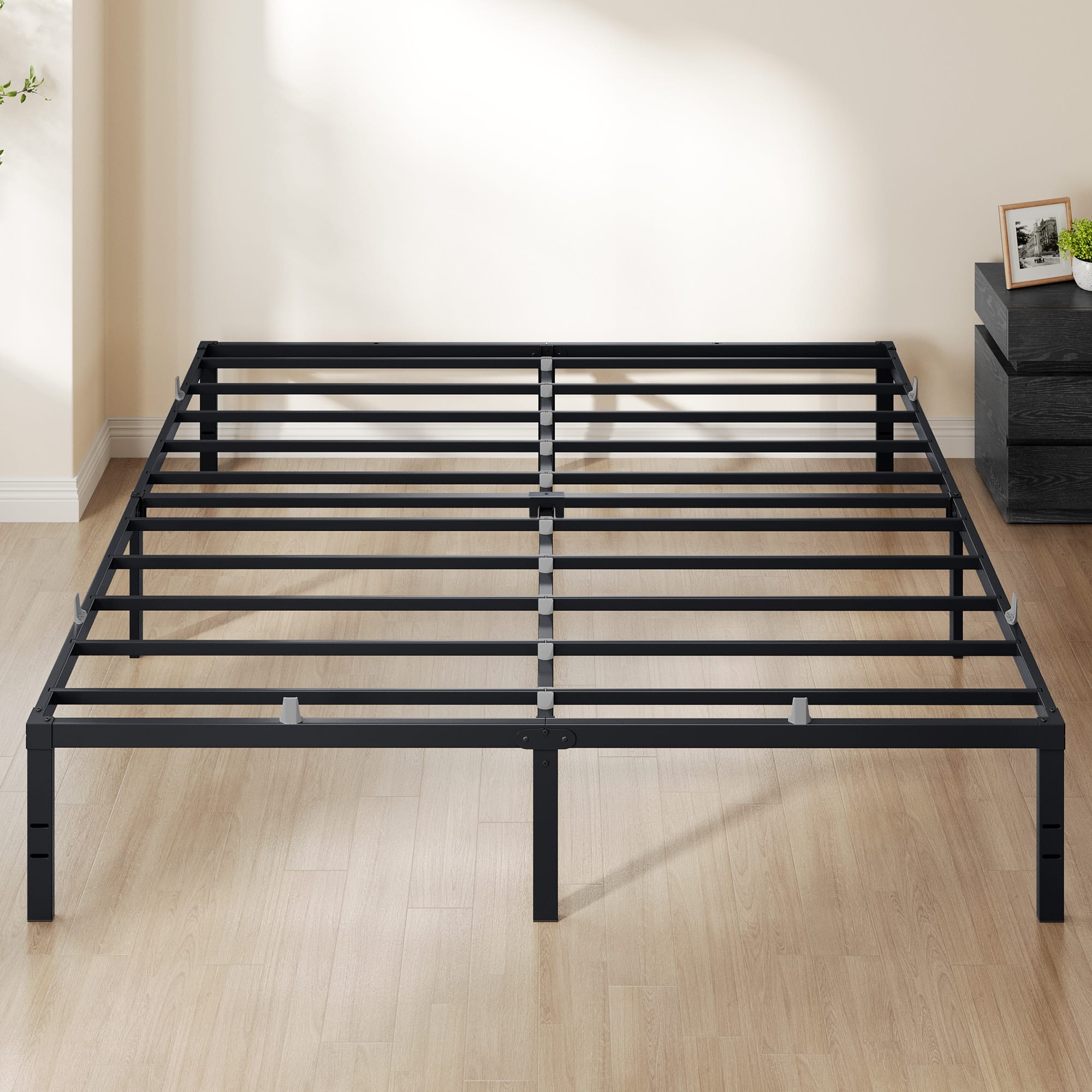 Photos - Bed Songmics Home - King Metal Frame 16 Inches Tall, 1100 lb Weight Capacity, with Under- Storage, Heavy-Duty Platform Be