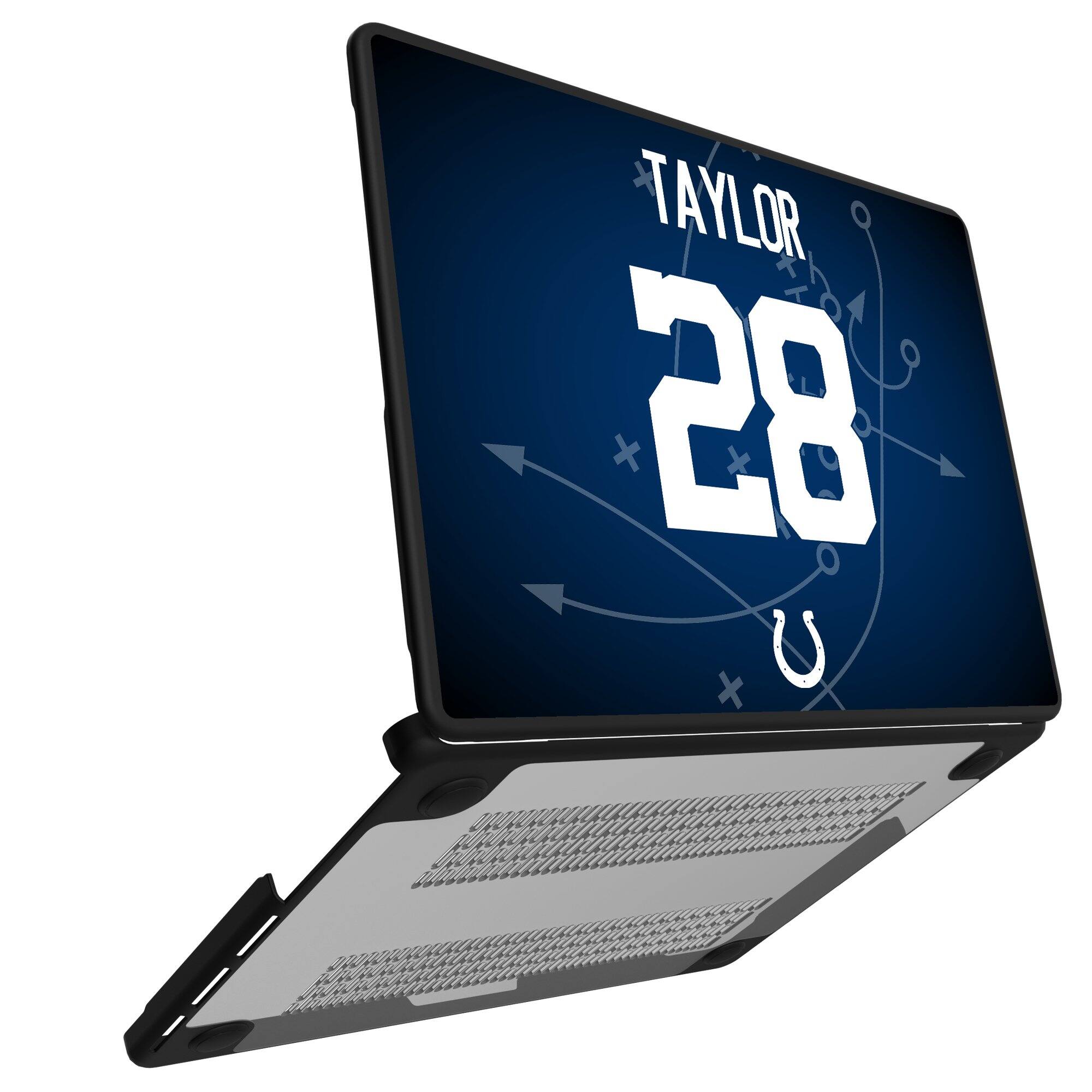 Alt View 1. Keyscaper - Jonathan Taylor Indianapolis Colts MacBook Case - Pro 16 in - Multicolor.