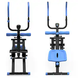 HTUTWOO - Multifunctional 2-In-1 Stair Stepper And Ab Workout Machine - Seamless Switch, Compact Gym Equipment, Silent Rollers - Blue