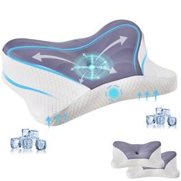 Bestier - 2 Pack Memory Foam Pillow, Cooling Ergonomic Bed Pillows for Sleeping, 24inch - Purple
