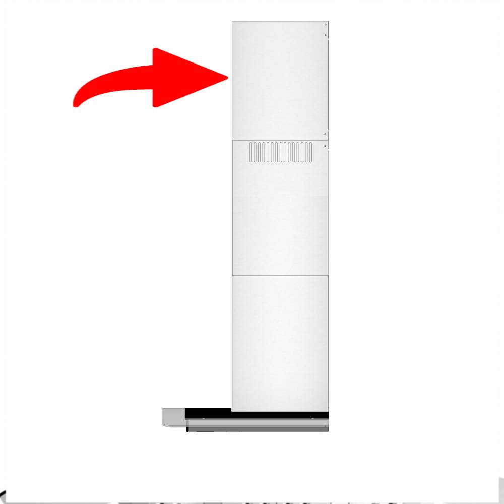 Left. Brano - BRANO GS01S Series Flue Extension Kit for 9-10 Ft Ceilings - 15.75 inch Chimney Range Hood Accessory in Stainless Steel - silver.
