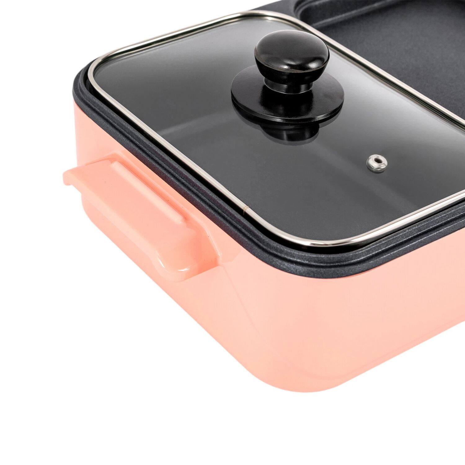 Alt View 2. Home Collection - 2-in-1 Electric Hot Pot and Korean BBQ Grill – 1500W Non-Stick Shabu-Shabu & Barbecue Plate Pan - Black.