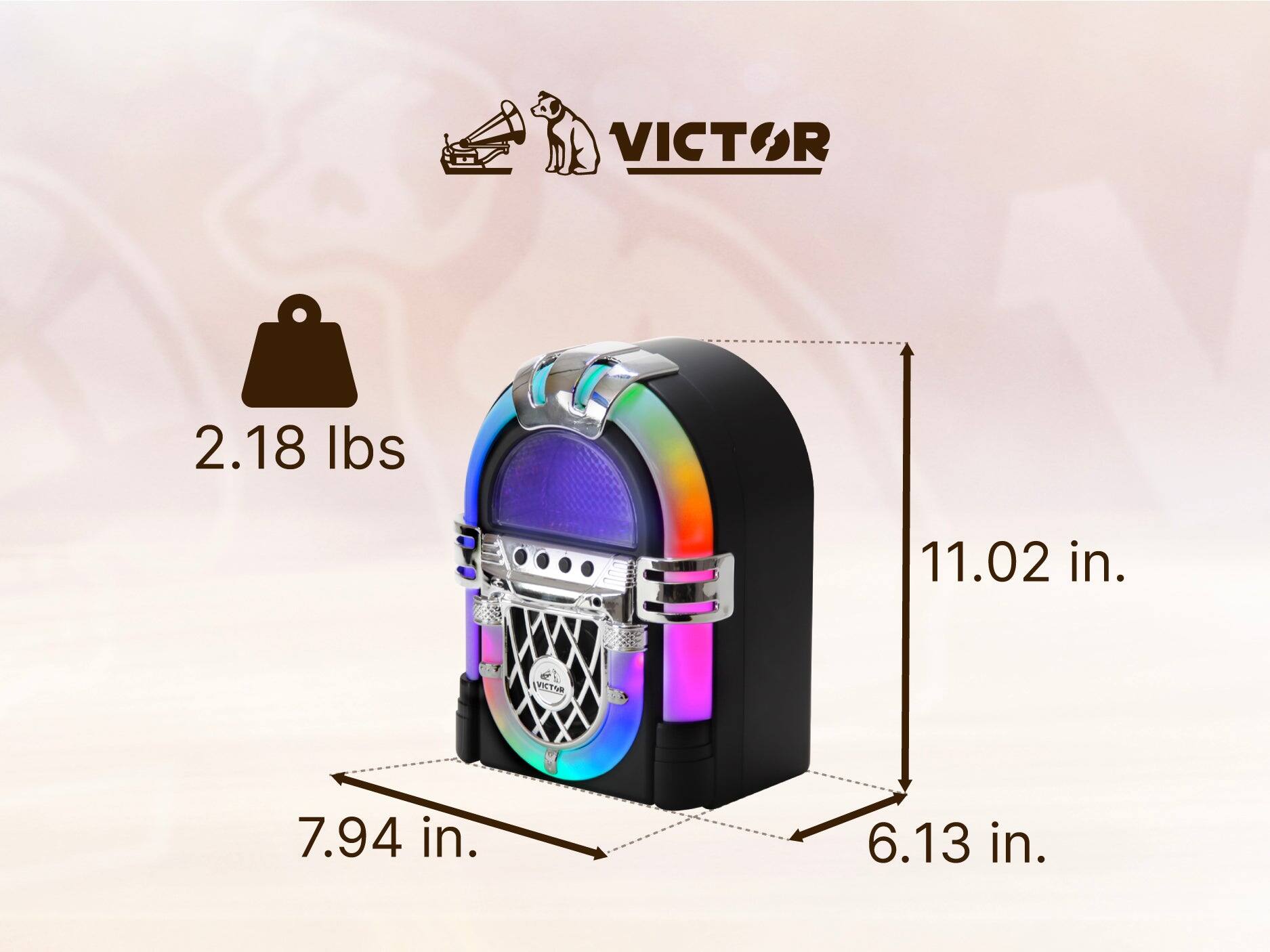 VICTOR  
2.18 lbs  
11.02 in.  
7.94 in.  
6.13 in.