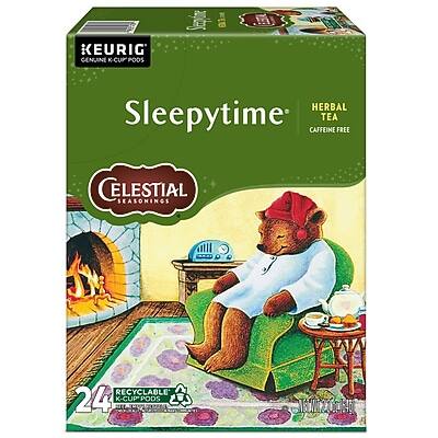 KEURIG GENUINE KCUP PODS  
Sleepytime  
HERBAL TEA  
CAFFEINE FREE  
CELESTIAL SEASONINGS  
RECYCLABLE  
24 K-CUP PODS