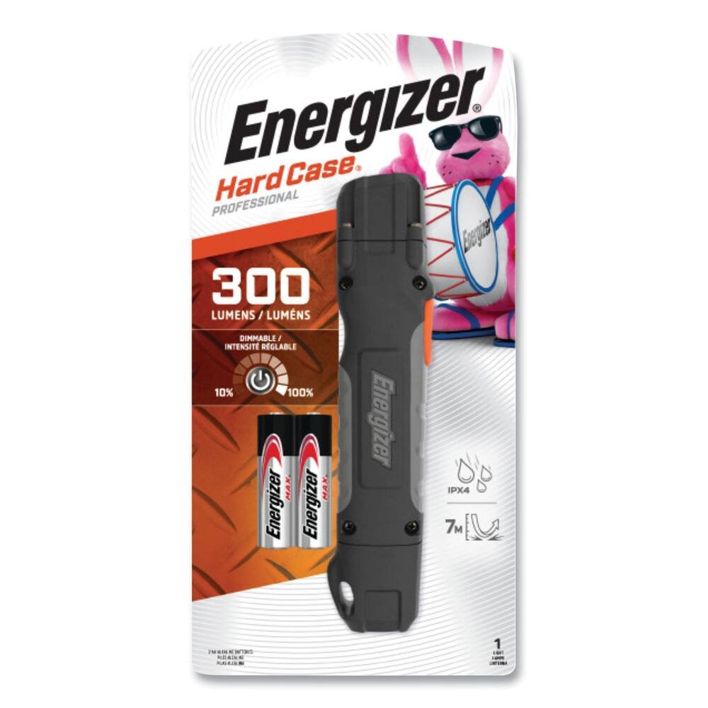 Energizer Hard Case  
PROFESSIONAL  
300 LUMENS / LUMENS  
DIMMABLE / INTENSITÉ RÉGLABLE 10% 100%  
IPX4  
7M  
1 LUMIERE