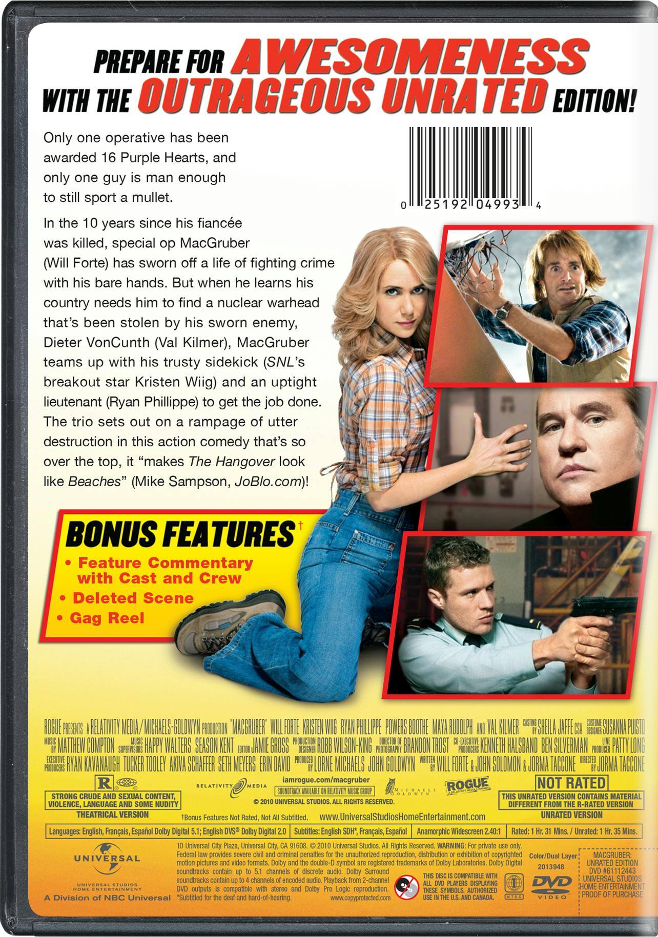 Angle. MacGruber (DVD Unrated) [DVD].