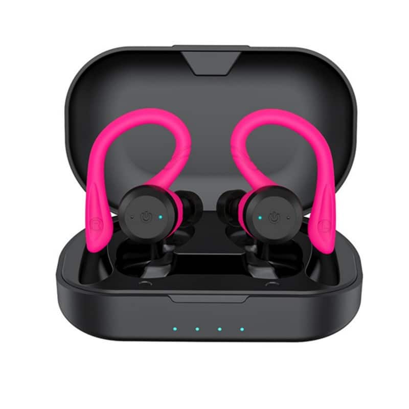 SKRAN - Bluetooth Headphones True Wireless Earbuds- Stereo Sound Earphones,in-Ear Headsets ,for Sport Running - Rose red