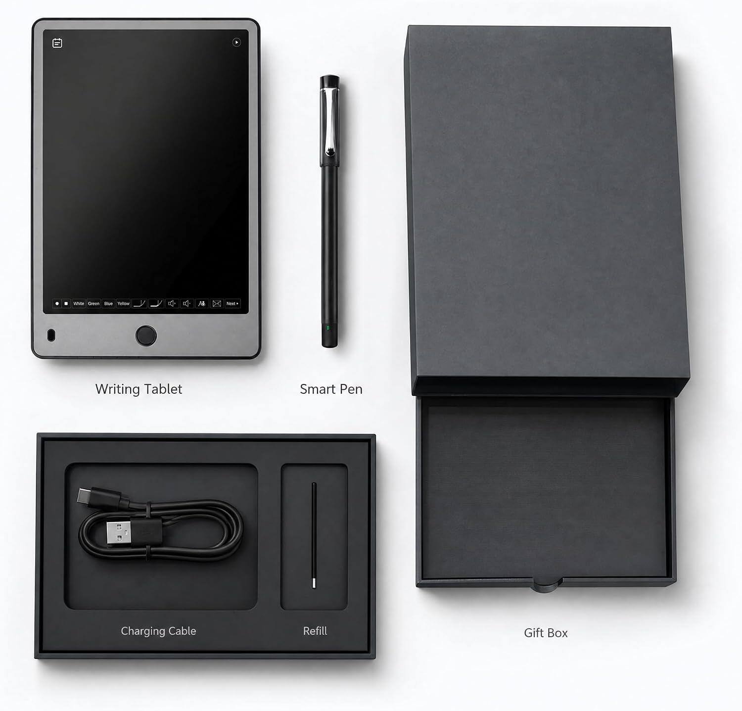 White - Chibili Yellow

4

A&

PARTAIN

Writing Tablet
Smart Pen
Charging Cable
Refill
Gift Box