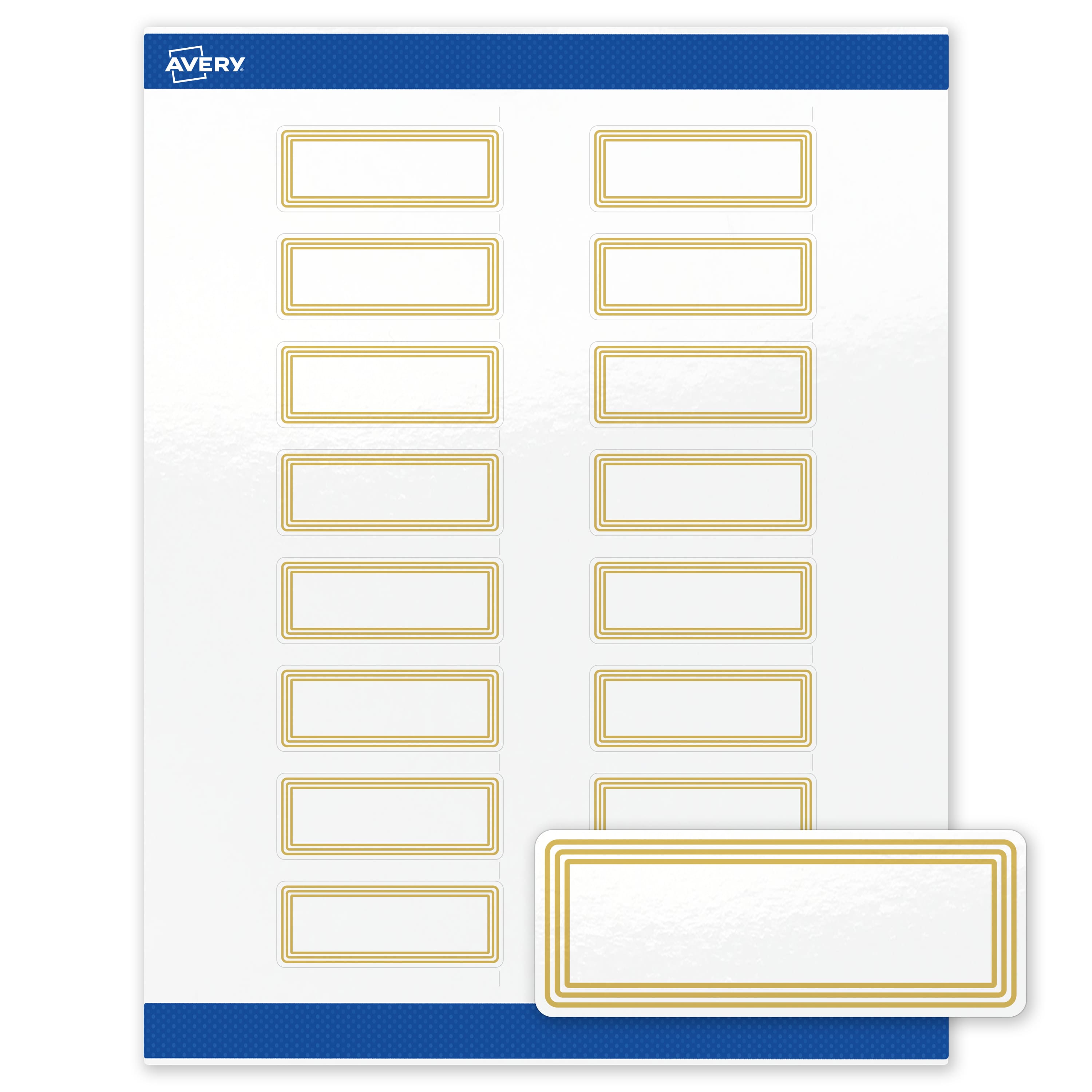 "Avery - Labels, 1"" x 2-5/8"", Glossy Multi-Lined Gold Border - White" price history on PriceWatchPro