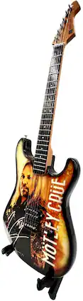 PopMarket - The Mini Axe - Motley Crue - Vince Neil - Mini Guitar Replica Collectible - COLLECTIBLES - Multicolor