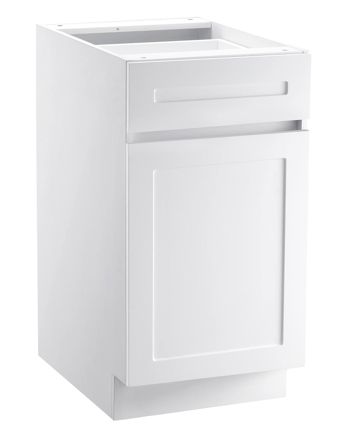 Front. VEVOR - White Shaker Base Cabinet with Drawer, 18-Inch Unassembled Drawer Base Cabinet, 18" W x 24" D x 34.5" H - White.