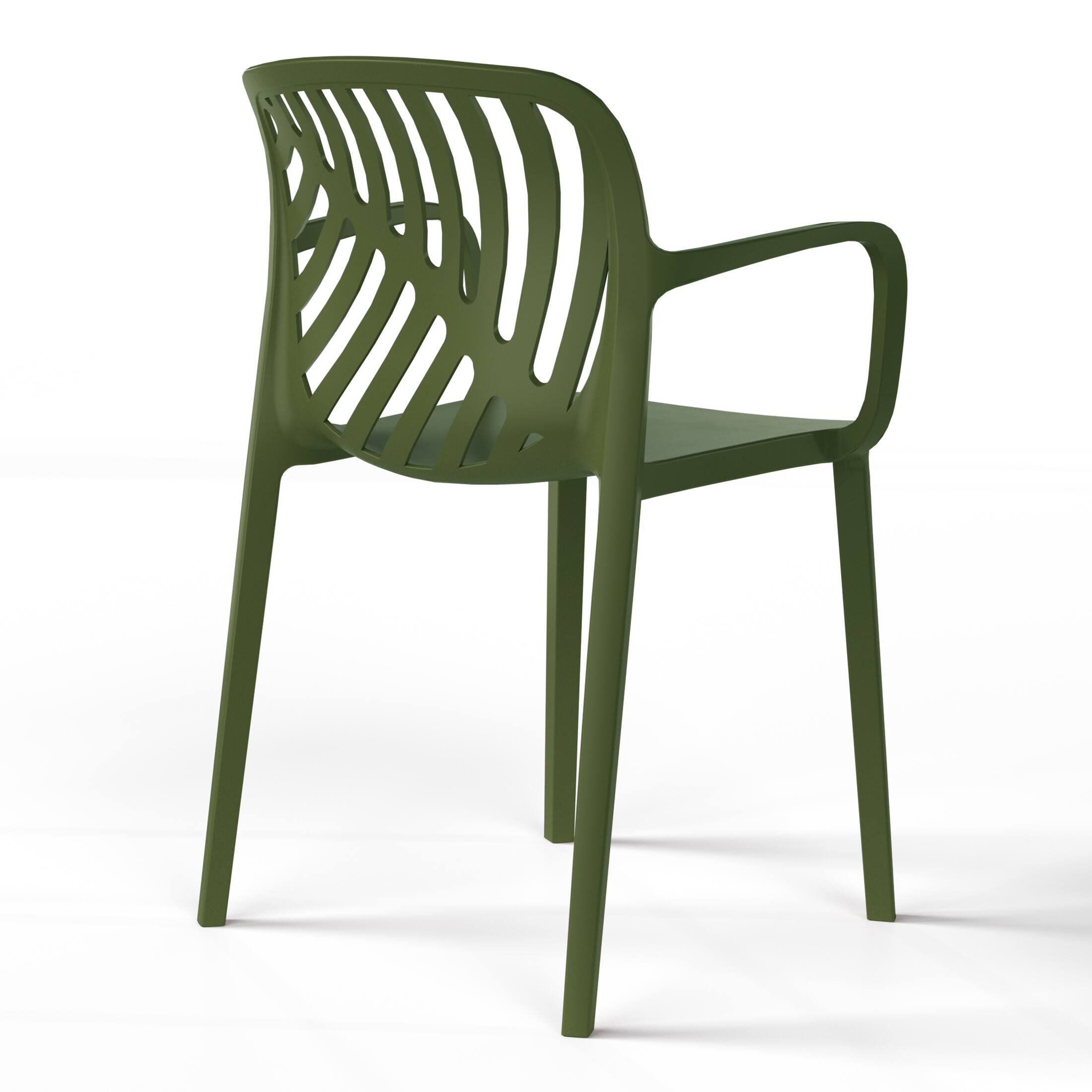 Alt View 2. WestinTrends - WestinTrends Playa 7-Piece Outdoor Metal Rectangle Patio Dining Table Set With Stackable Resin Patio Dining Chairs - Olive Green.
