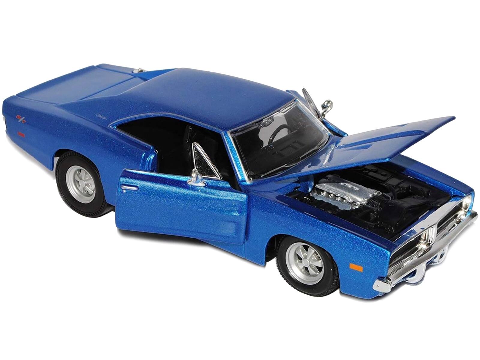 Alt View 2. Maisto - 1969 Dodge Charger R/T Hemi Blue 1/25 Diecast Model Car by Maisto.
