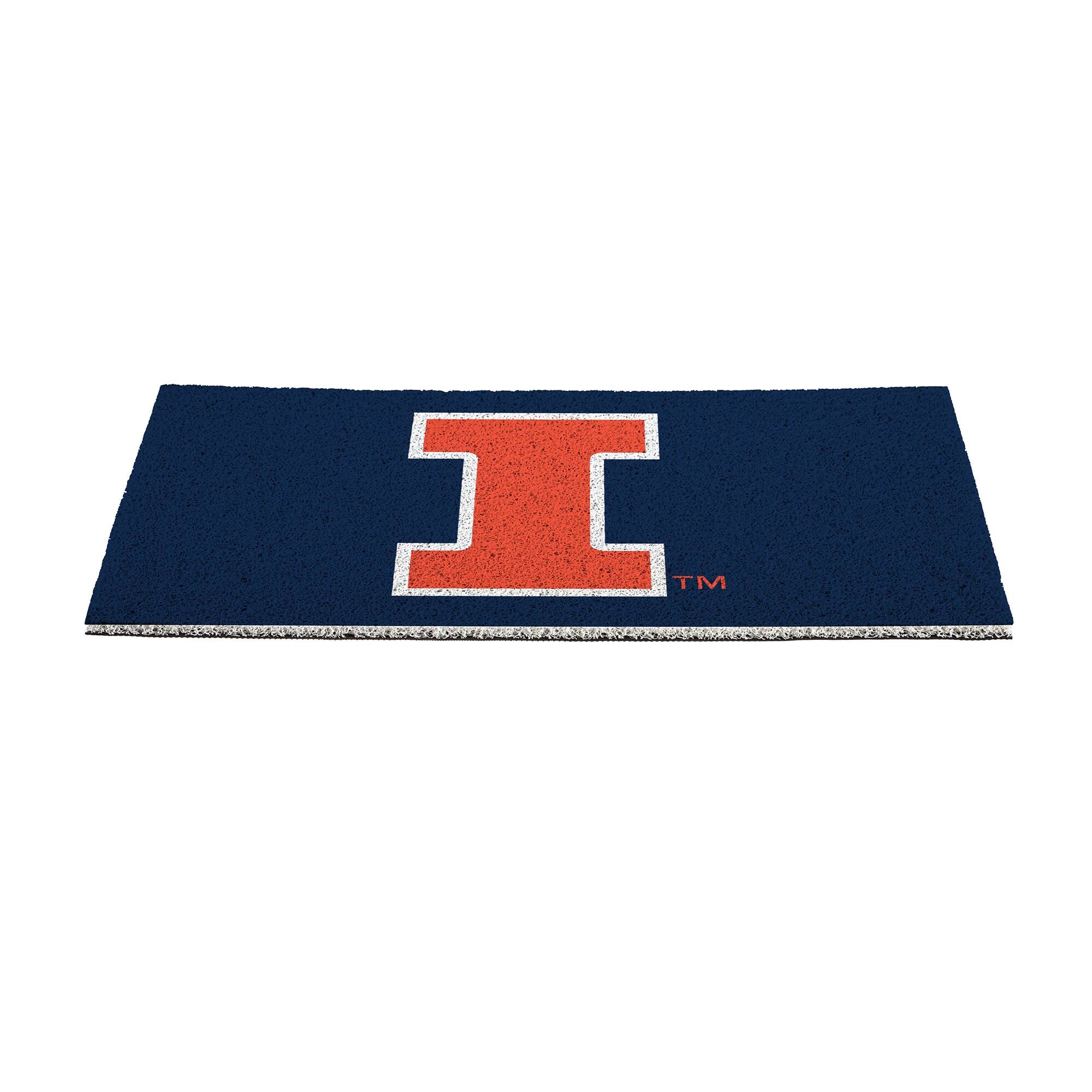 Alt View 1. Evergreen Enterprises - Illinois Fighting Illini 16" x 28" Full Color Indoor/Outdoor Logo Turf Mat - Multicolor.