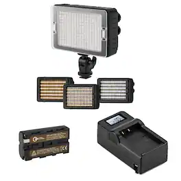 CLAR - 204 Phantom Bi-Color On Camera LED Light w/NP-F550 Battery and Charger