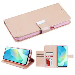BASELINE - Wallet Folio Case for Samsung Galaxy A17 5G / Galaxy A16 5G - Gold - Rose