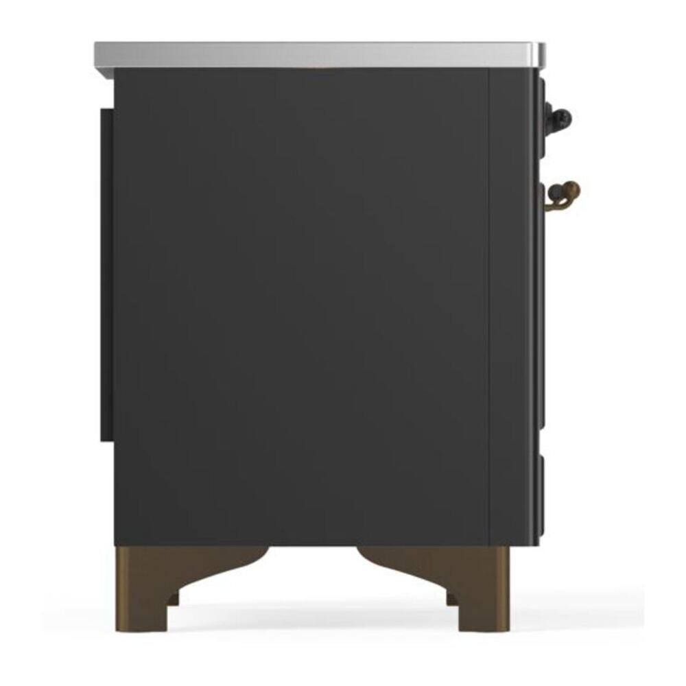 Alt View 5. ILVE - ILVE Majestic II 36 inch Induction Range with 5 Elements (Graphite Matte, Burnished Trim) - Graphite Matte.