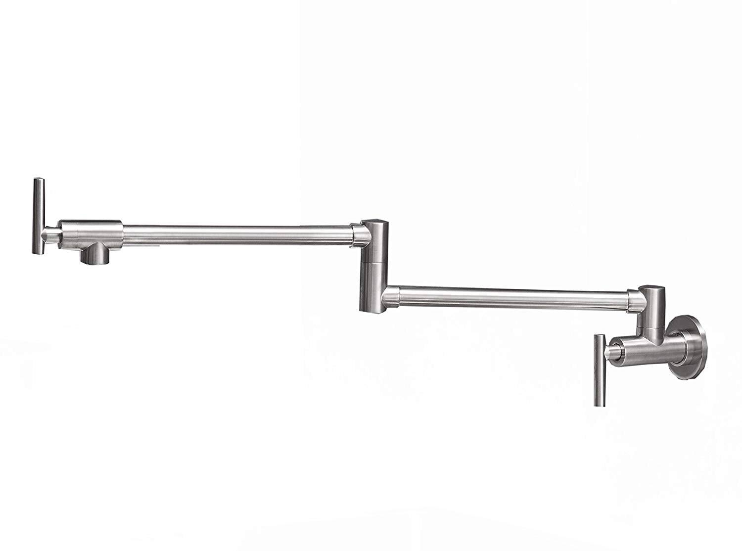 Alt View 1. Boyel Living - Brass Wall Mount Pot Filler Faucet in Brushed Nickel - Brushed Nickel.