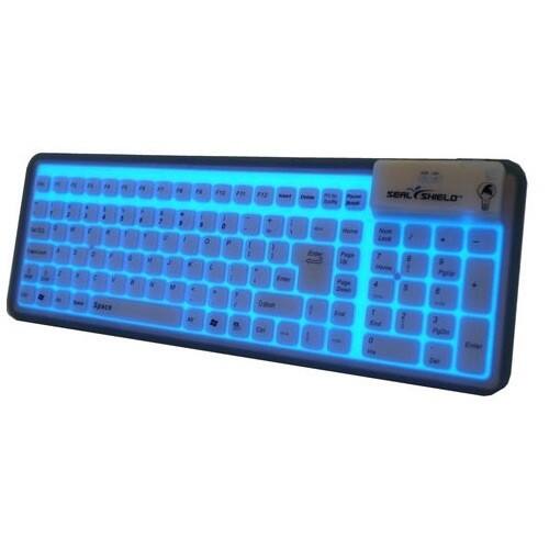 Front Standard. Seal Shield - GLOW2 Washable Keyboard - Black.